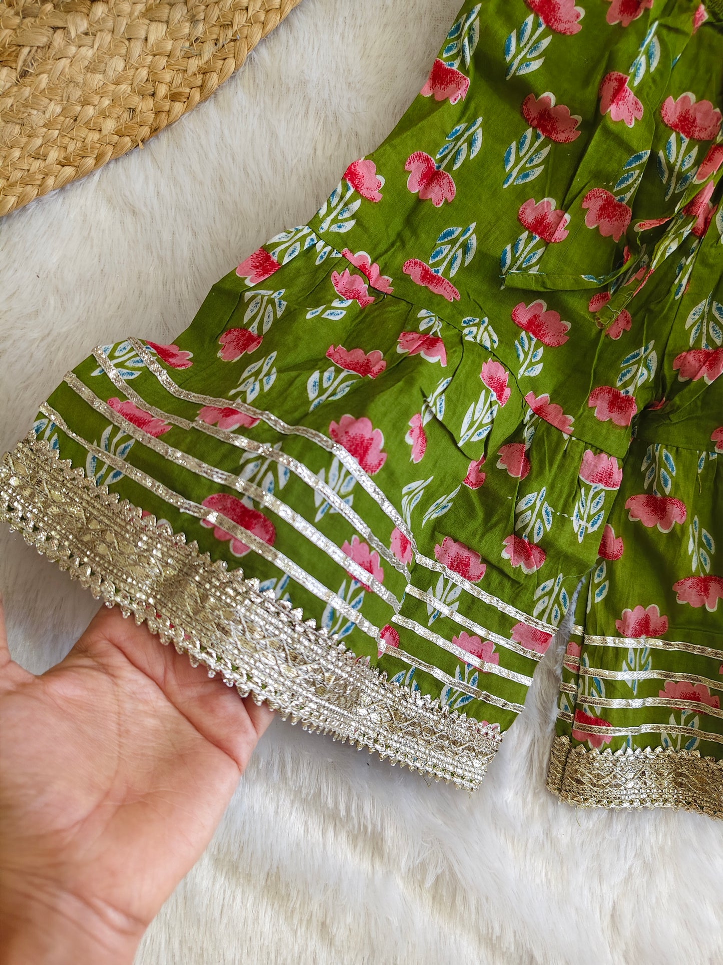 Olive Blossom Sharara Set