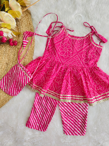 Rani Bandhani Peplum Set