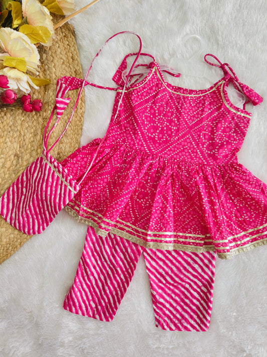 Rani Bandhani Peplum Set