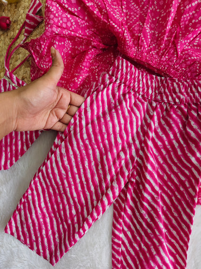 Rani Bandhani Peplum Set