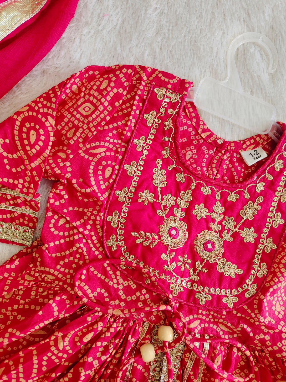 Bandhej Anarkali ethnic set