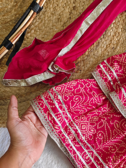 Bandhej Anarkali ethnic set