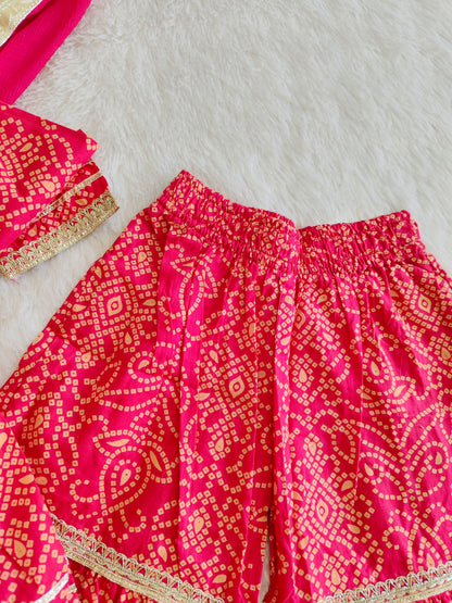 Bandhej Anarkali ethnic set