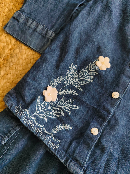 Botanical Denim Two-Piece set