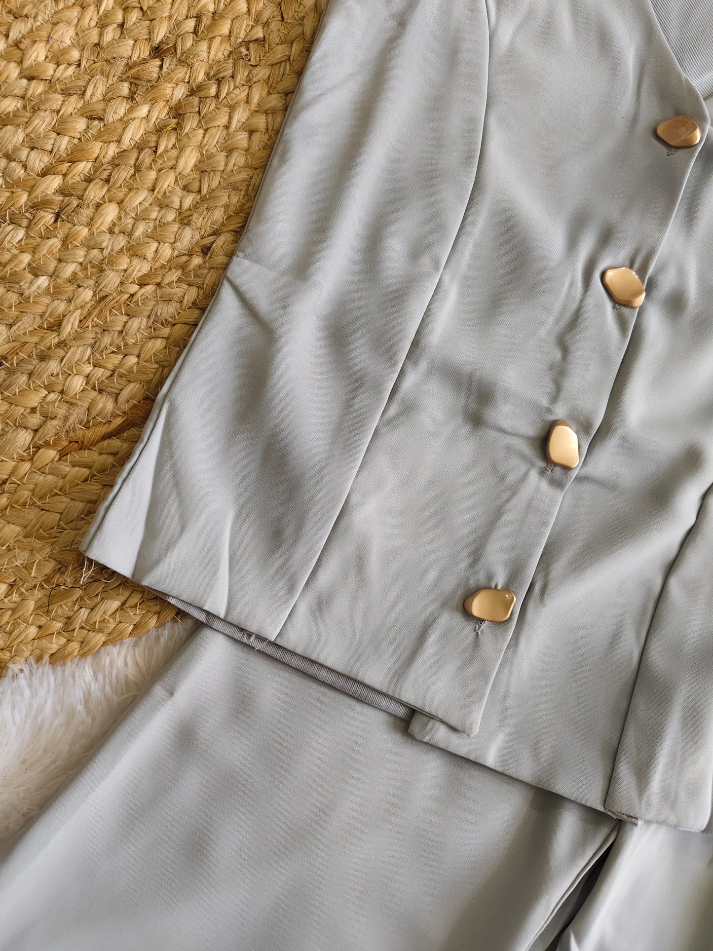 Grey Halter Pantsuit