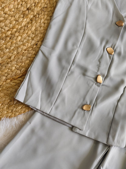 Grey Halter Pantsuit