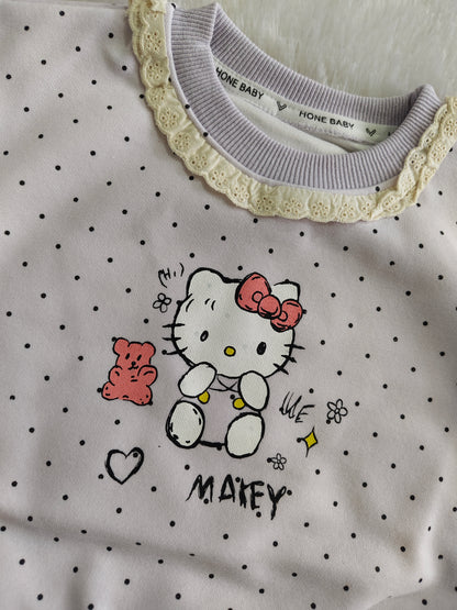 Lace Collar Kitty Sweatshirt