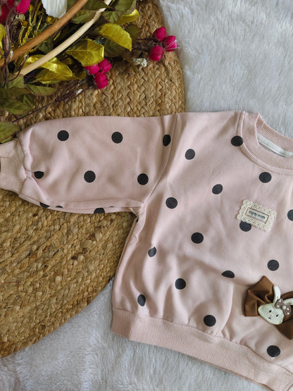 Bunny & Bow Polka Dot Sweatshirt