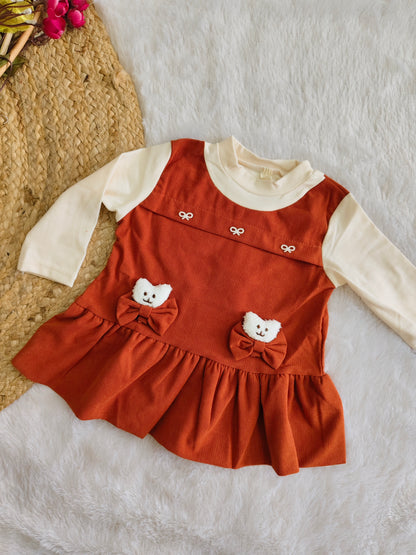 Teddy & Bow Rust Frock