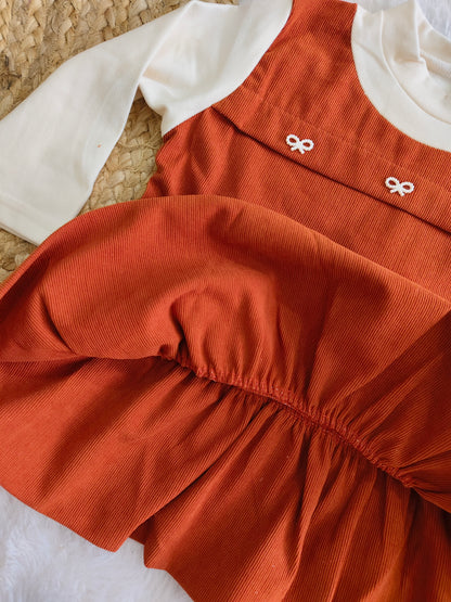 Teddy & Bow Rust Frock