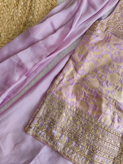 Lavender Zari Glam set