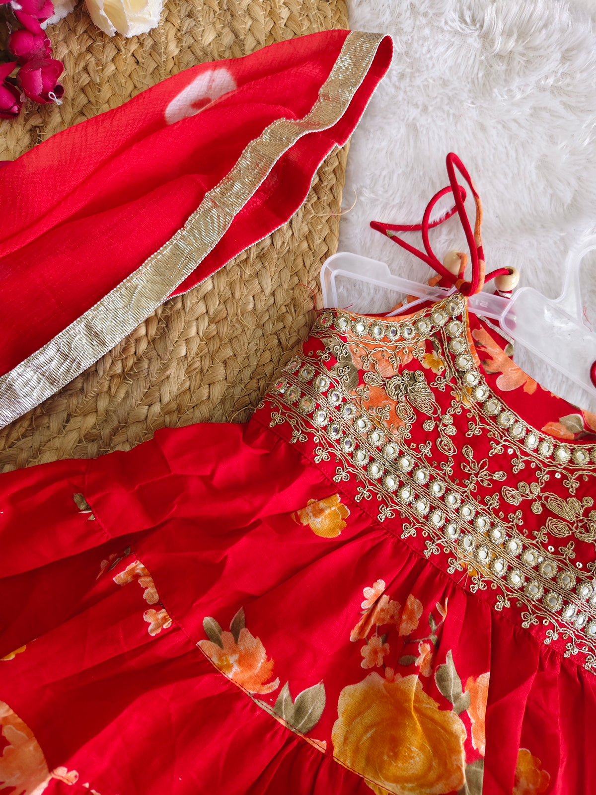 Kesariya Red ethnic set