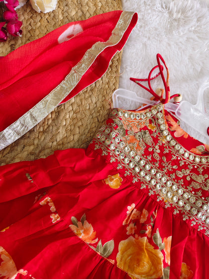 Kesariya Red ethnic set