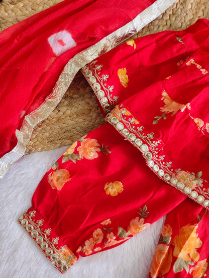 Kesariya Red ethnic set