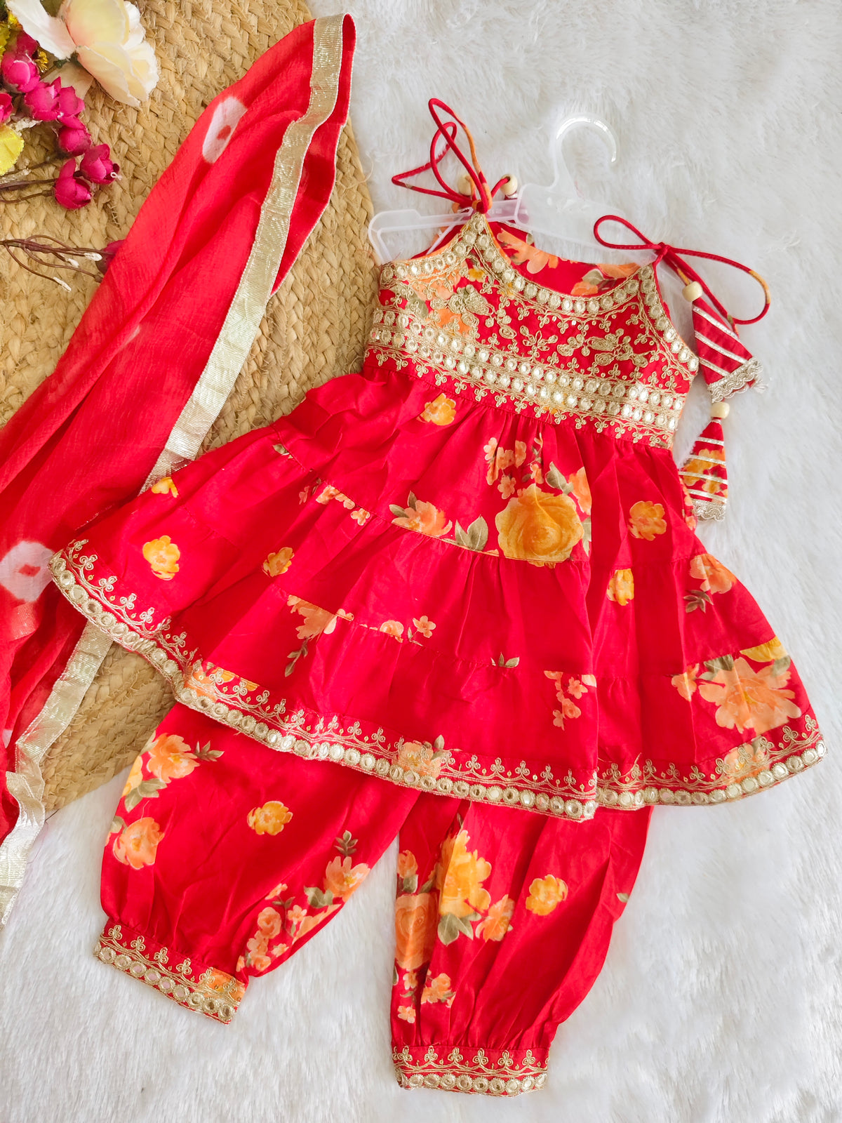 Kesariya Red ethnic set
