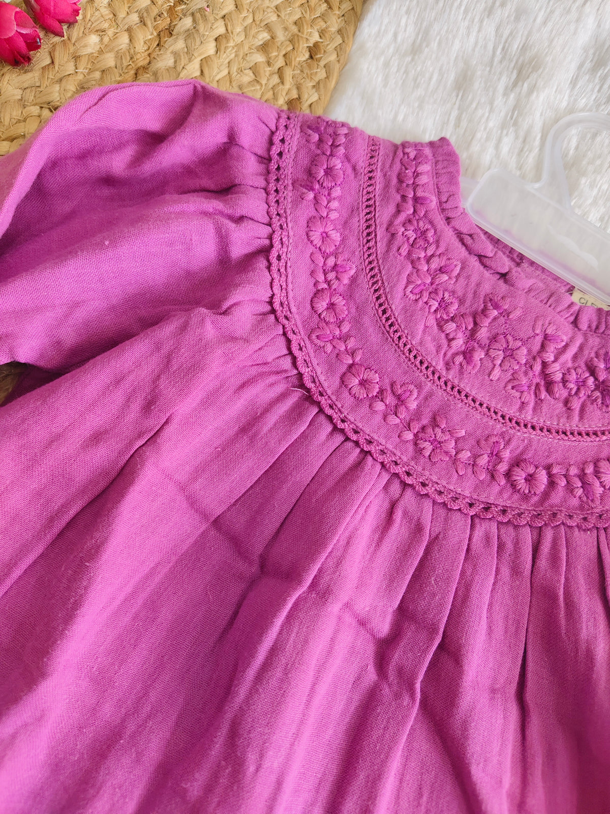 Magenta Embroidered  Co-ord Set