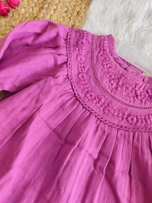 Magenta Embroidered  Co-ord Set