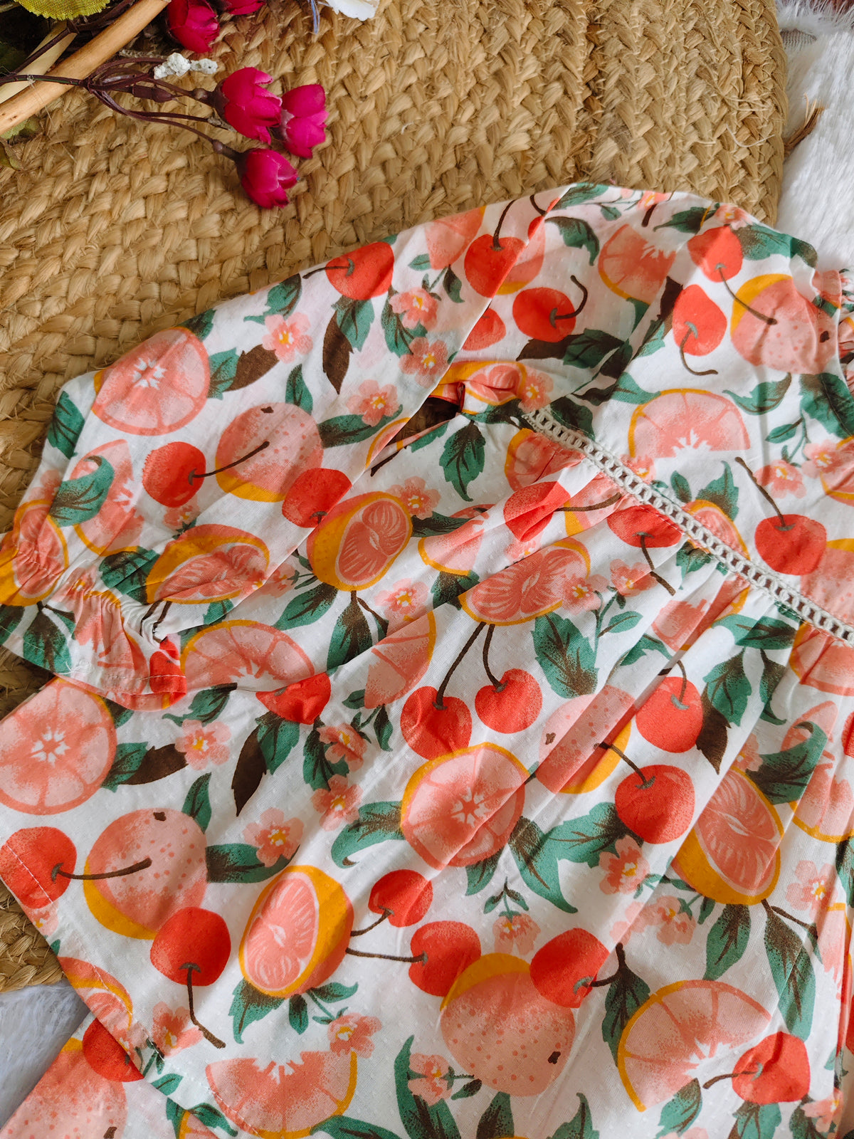 Cherry Bloom Printed Cotton Co-ord Set