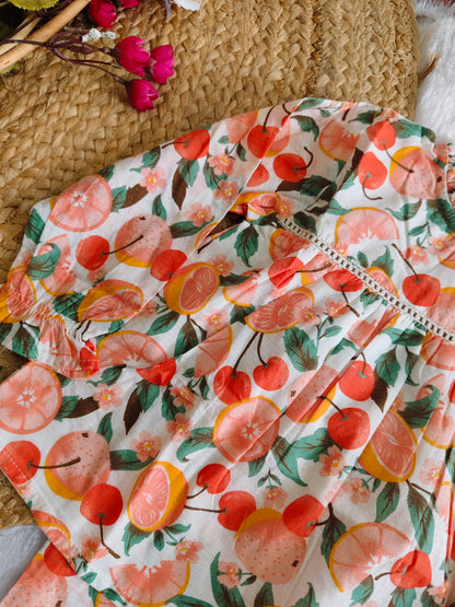 Cherry Bloom Printed Cotton Co-ord Set