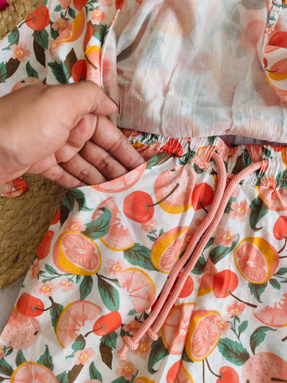Cherry Bloom Printed Cotton Co-ord Set