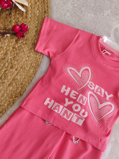 Pink Heart Co-ord Set