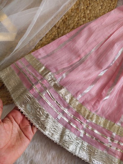 Gulabi Gota Lehenga set
