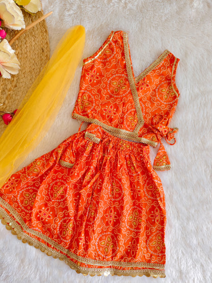 Saffron Sunlit Bandhani Set