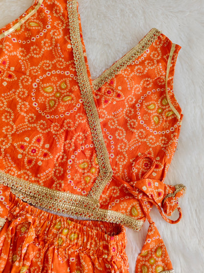 Saffron Sunlit Bandhani Set