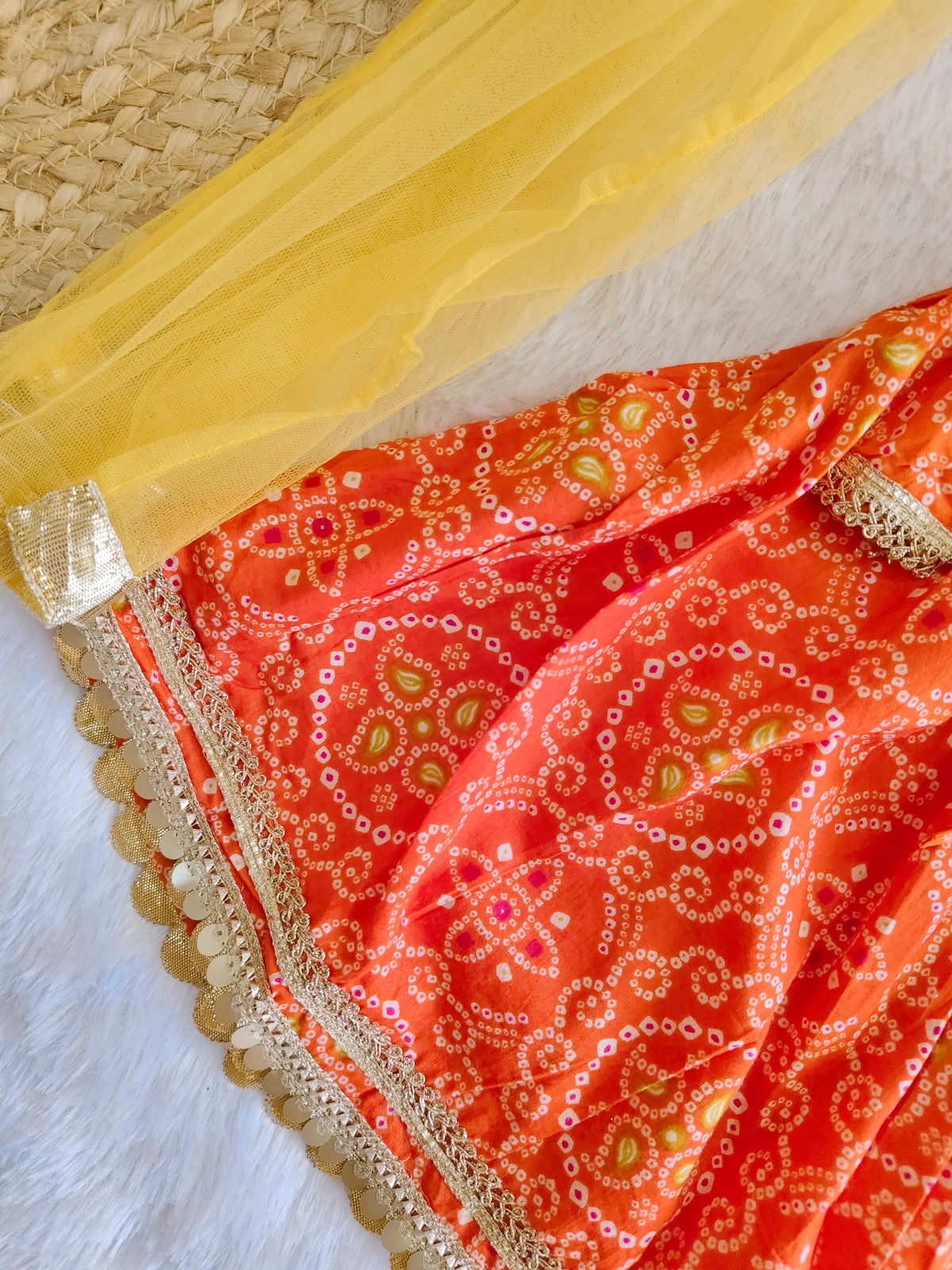 Saffron Sunlit Bandhani Set