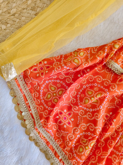 Saffron Sunlit Bandhani Set