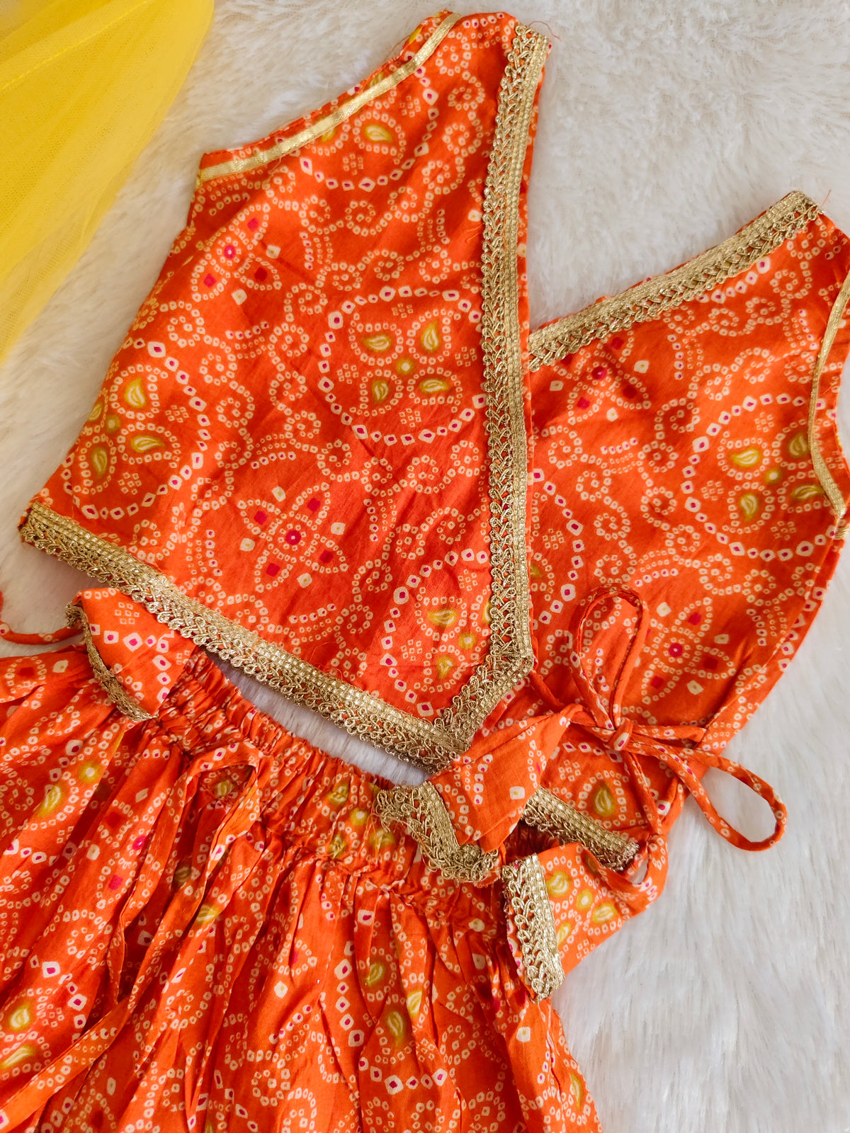 Saffron Sunlit Bandhani Set