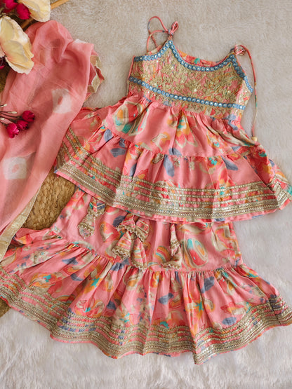 Gulabi Zari Sharara Suit