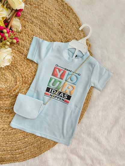 Tshirt dress with sling bag