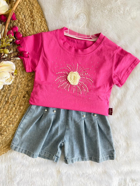 Blush Sparkle Duo short set