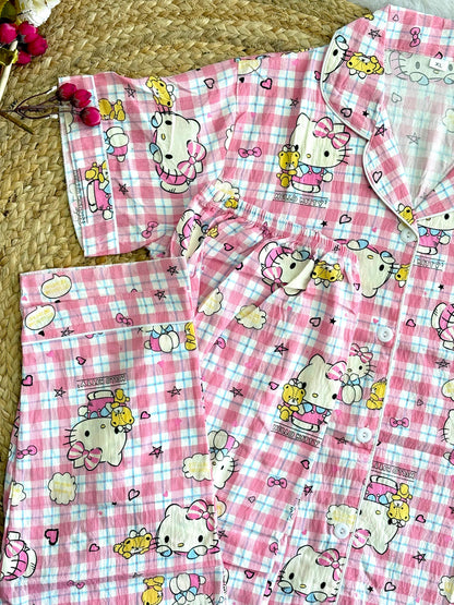 Hello kitty pink night suit