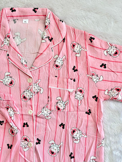 Pink bunny night suit