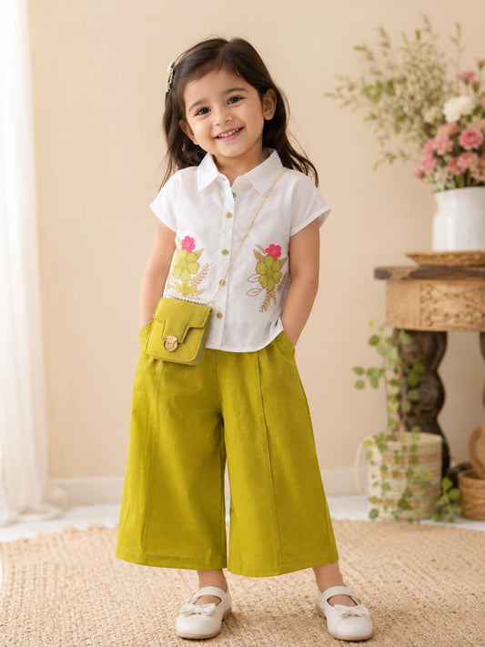 Lime Blossom Co-Ord Set with sling bag