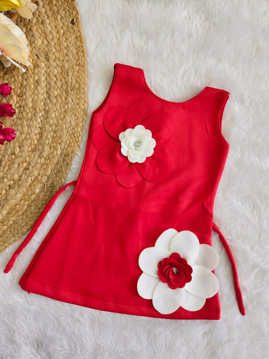 Red Rose Petal Party Dress