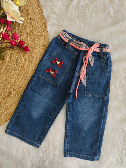 Girls' Bow-Detail Jeans