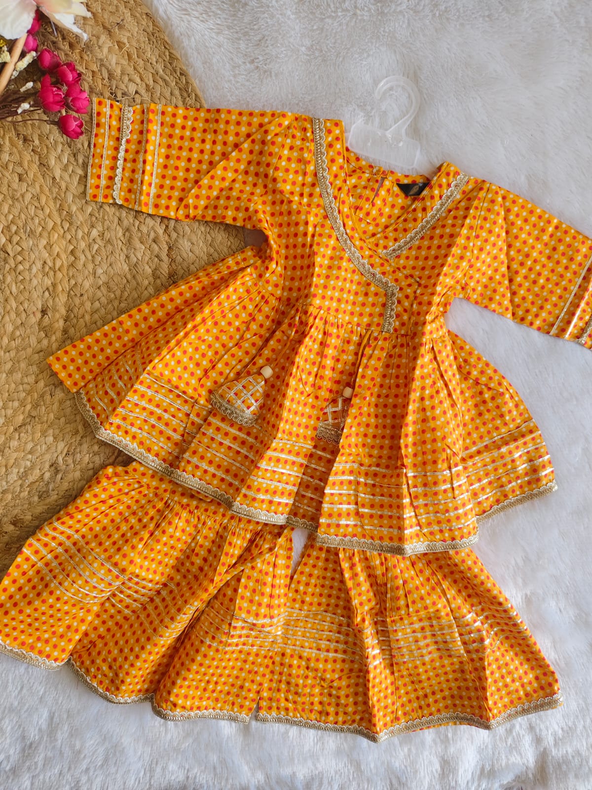 Polka Dot Angrakha set