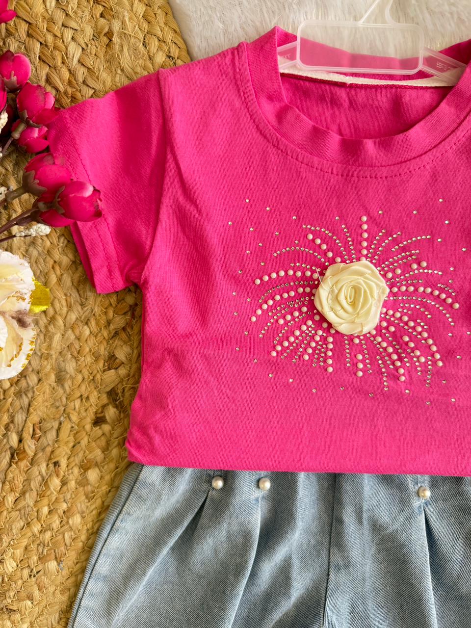 Blush Sparkle Duo short set