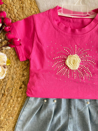 Blush Sparkle Duo short set
