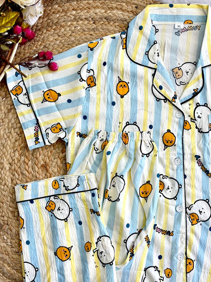 Cute cartoon print night suit