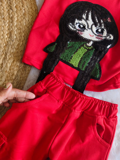 Red pixie cord set