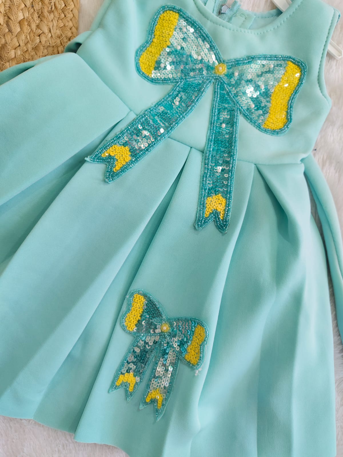 Sparkle Bow Mint Frock
