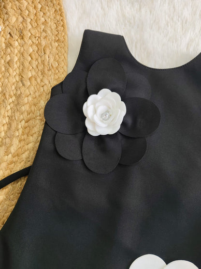 Black Floral Blossom Frock