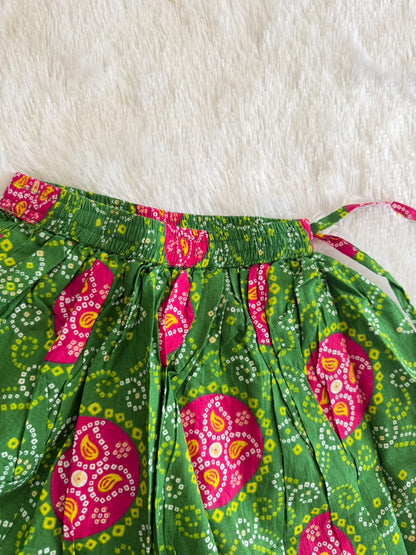 Festive-Green Bandhej Angrakha Suit
