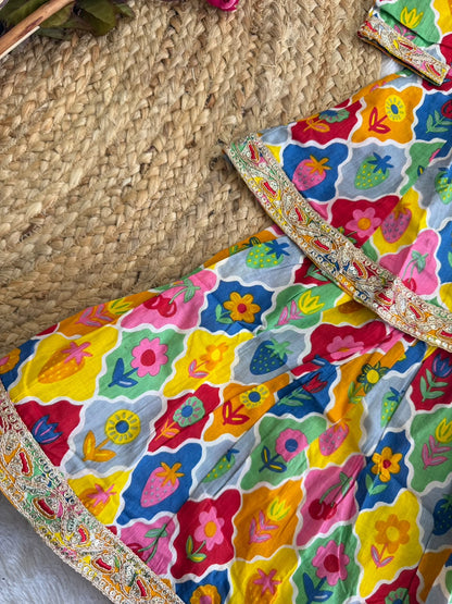 The Rainbow Bloom Sharara Set