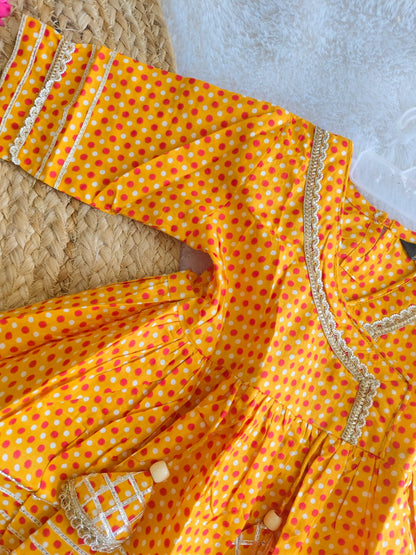 Polka Dot Angrakha set