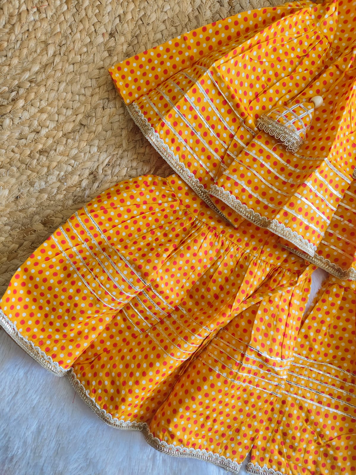 Polka Dot Angrakha set